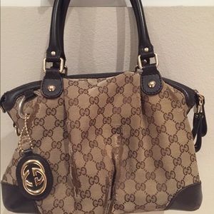 Authentic Gucci Canvas Sukey Handbag